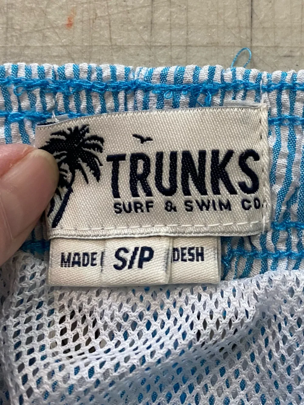 Trunks surf and swim company NWOT white, and turquoise blue stripes